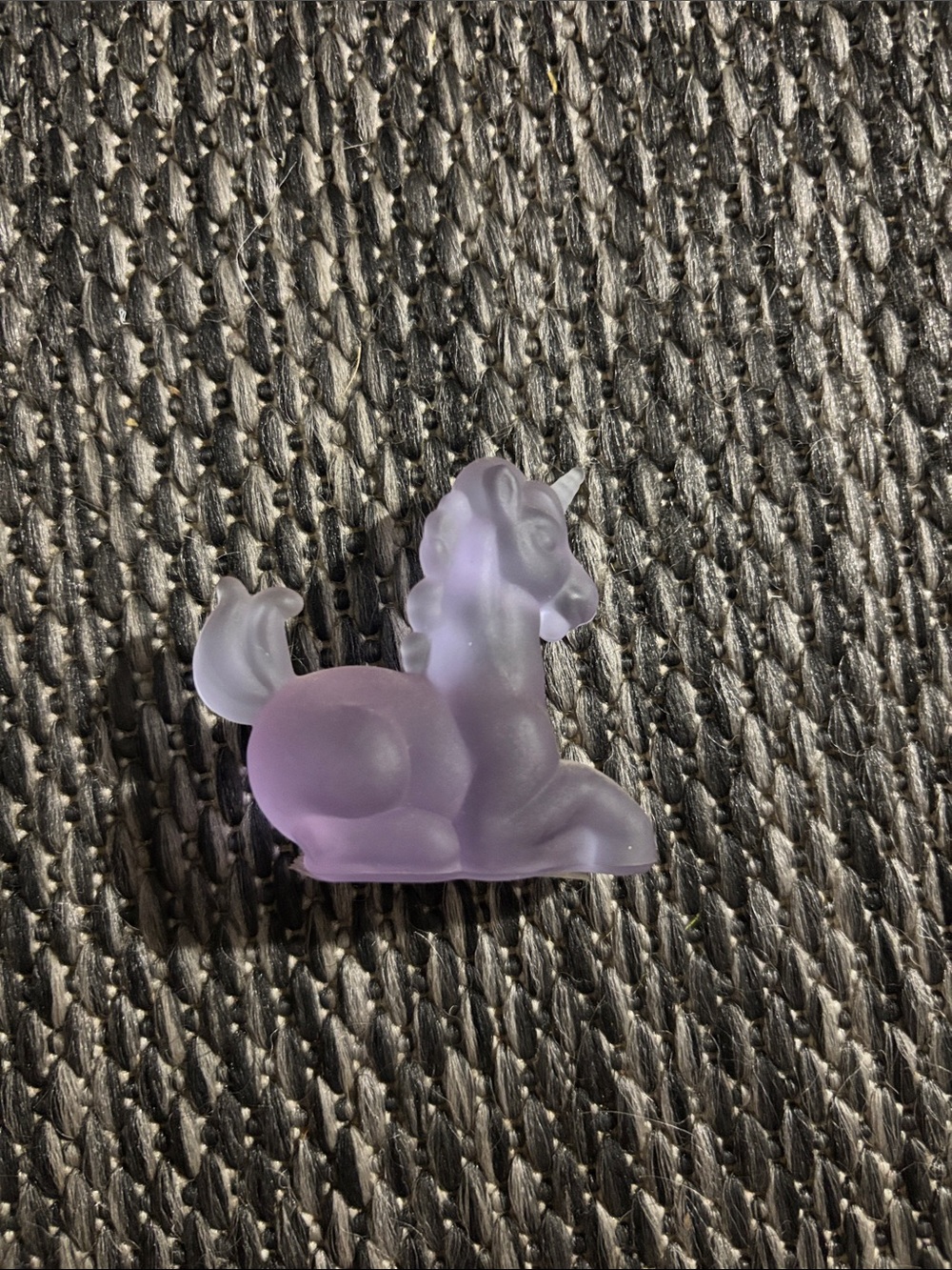 Vintage Boyd Little Glass Lucky The Unicorn Heather Bloom Satin Purple Collector